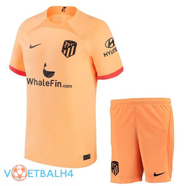 Atletico Madrid kinderen voetbal jerseys derde oranje 2022-2023