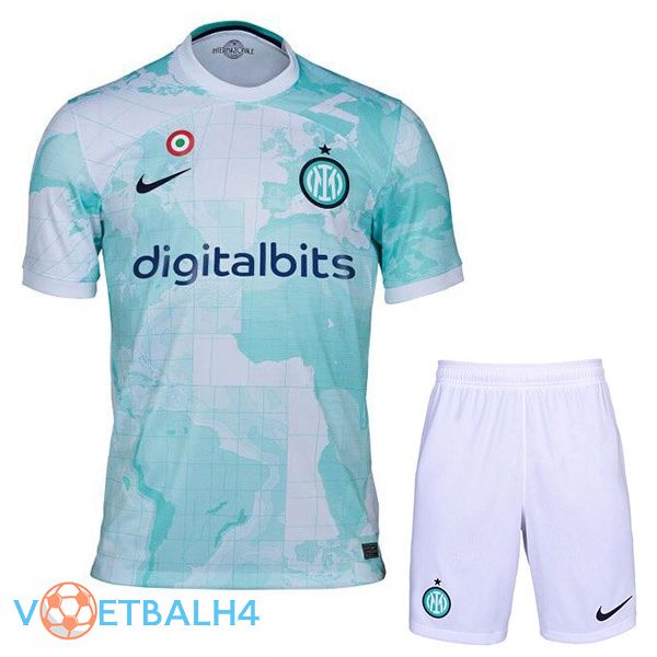 Inter Milan kinderen voetbal jerseys uit wit groente 2022-2023