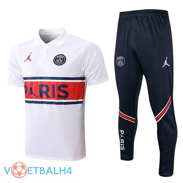 JORDAN Paris PSG + broek wit Polo Shirt 2021/2022