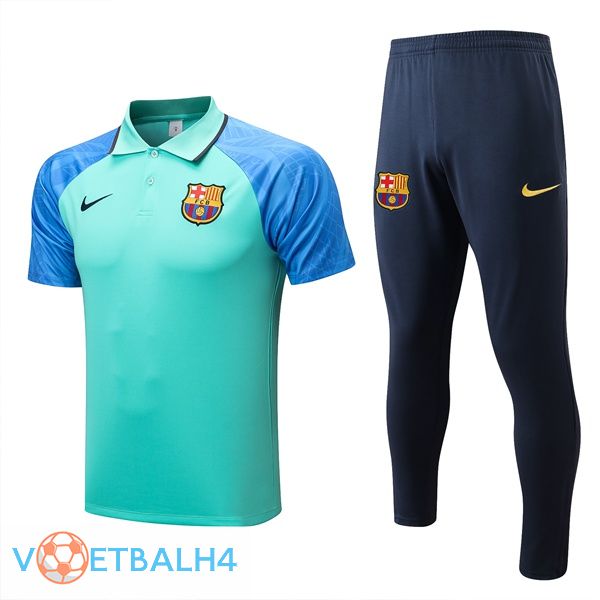 FC Barcelona polo shirt + broek groente blauw 2022/2023