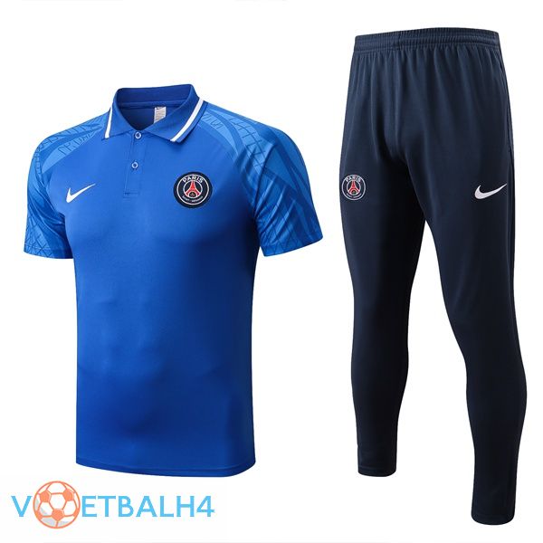 Paris PSG polo shirt + broek blauw 2022/2023