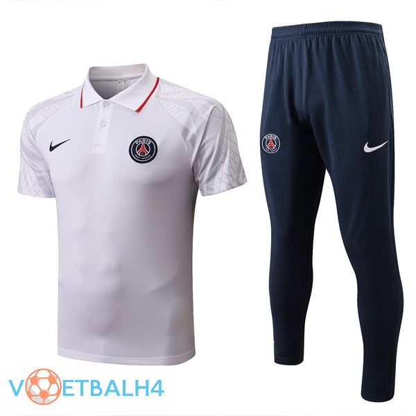 Paris PSG polo shirt + broek wit 2022/2023