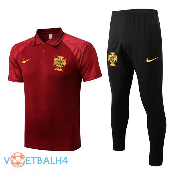 Portugal polo shirt + broek rood 2022-2023