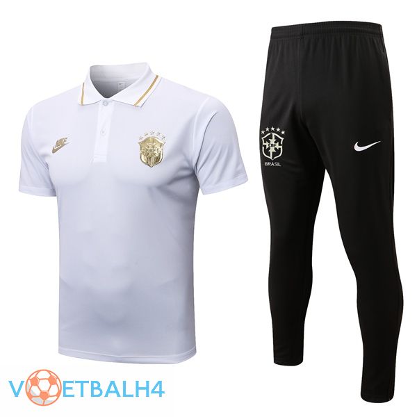 Braziliël voetbal Polo + broek wit 2022/2023