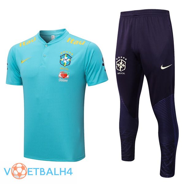 Braziliël voetbal Polo + broek blauw 2022/2023