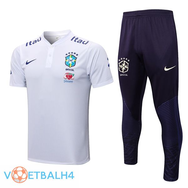 Braziliël voetbal Polo + broek wit 2022/2023