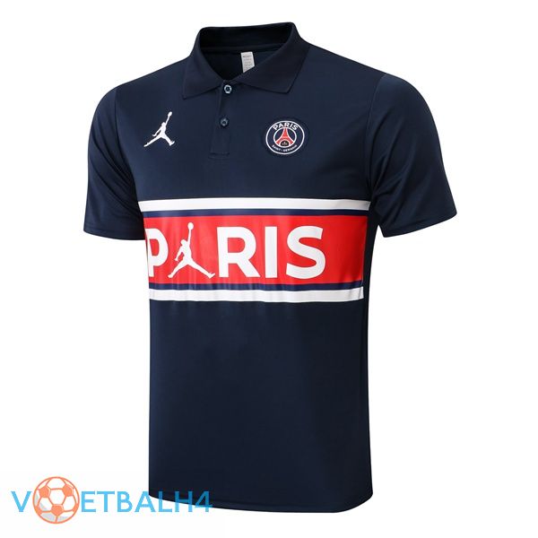 JORDAN Paris PSG blauw koninklijk Polo Shirt 2021/2022