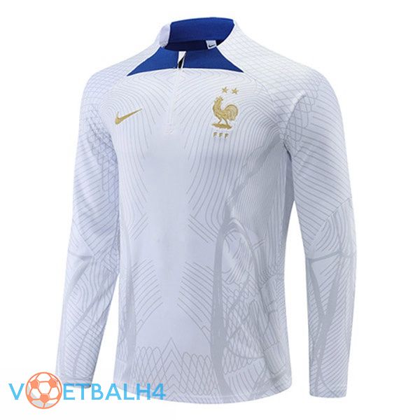 Frankrijk Training Sweatshirt wit 2022-2023