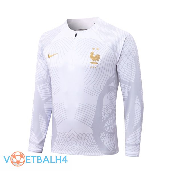 Frankrijk Training Sweatshirt wit 2022-2023