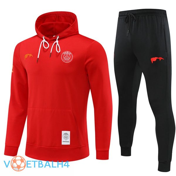 Paris PSG trainingspak Hoodie rood 2022-2023