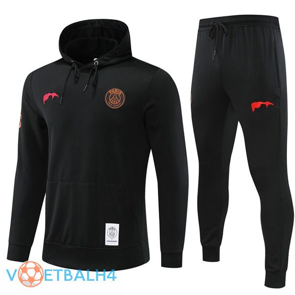 Paris PSG trainingspak Hoodie zwart 2022-2023