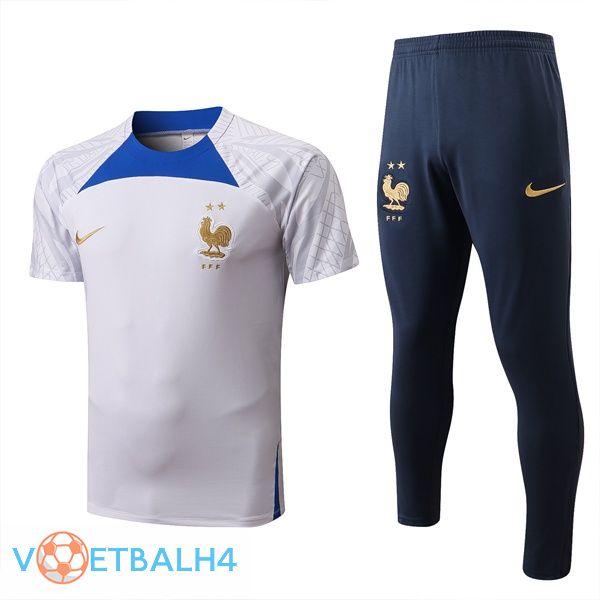 Frankrijk Training T Shirt + broek wit 2022/2023