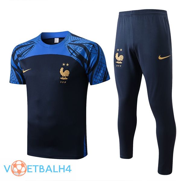 Frankrijk Training T Shirt + broek blauw koninklijk 2022/2023