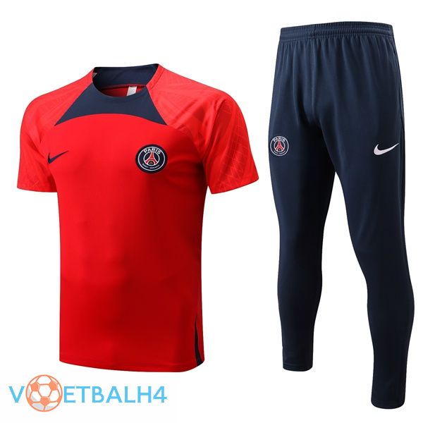 Paris PSG Training T Shirt + broek rood 2022/2023