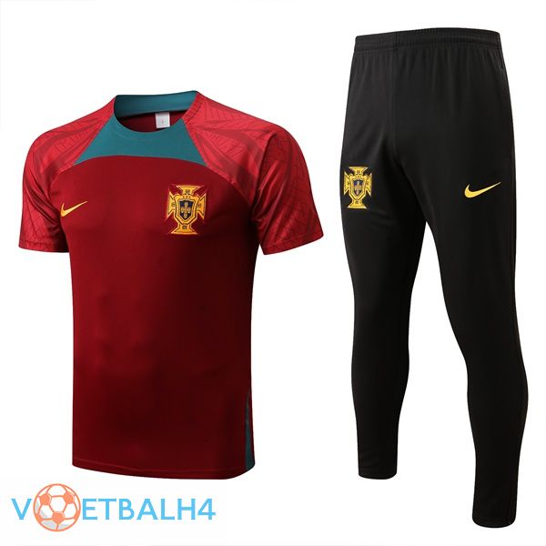 Portugal Training T Shirt + broek rood 2022/2023