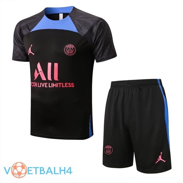 Paris PSG Training T-Shirts + korte broek zwart 2022-2023