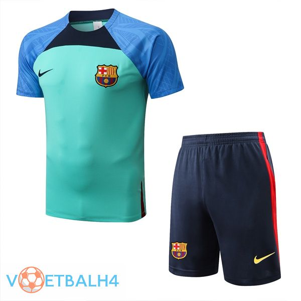 FC Barcelona Training T-Shirts + korte broek groente 2022-2023