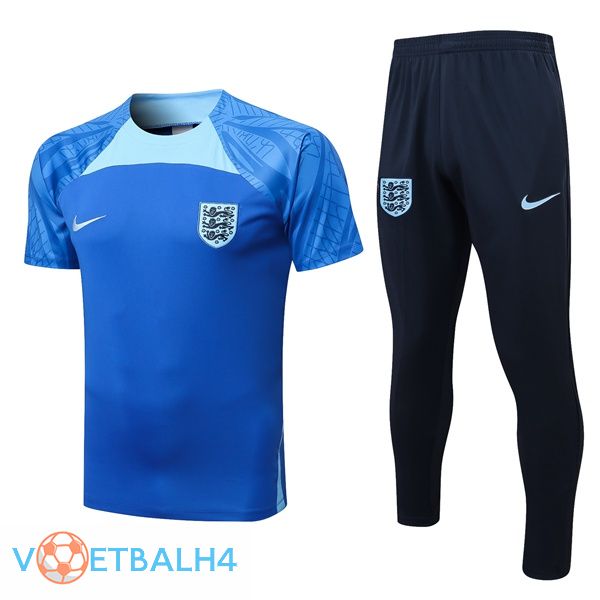 Engeland Training T-Shirts + broek blauw 2022-2023