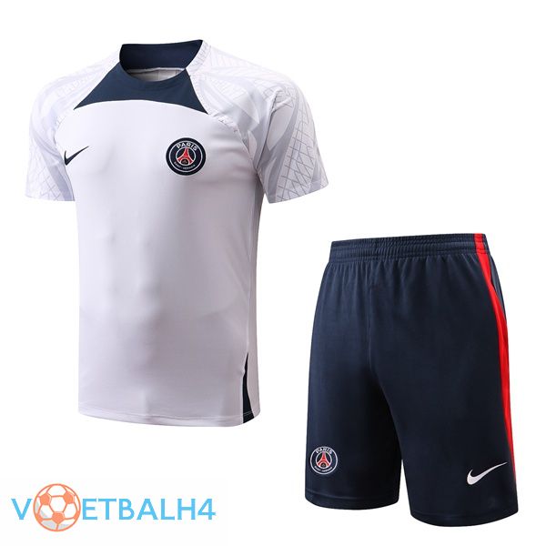 Paris PSG Training T Shirt + korte broek wit 2022/2023