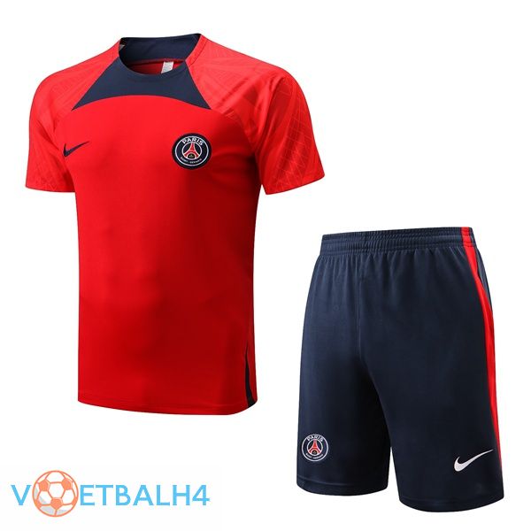 Paris PSG Training T Shirt + korte broek rood 2022/2023