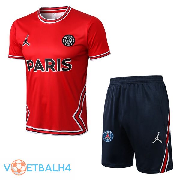 Paris PSG Training T Shirt + korte broek rood 2022/2023