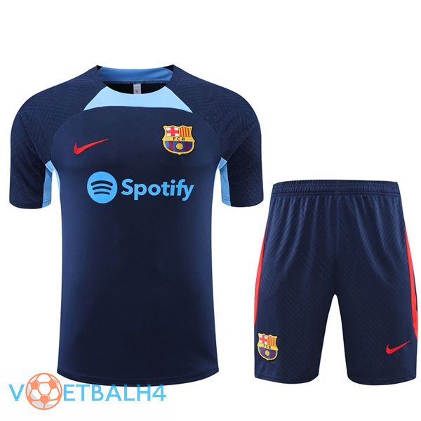 FC Barcelona Training T Shirt + korte broek blauw 2022/2023