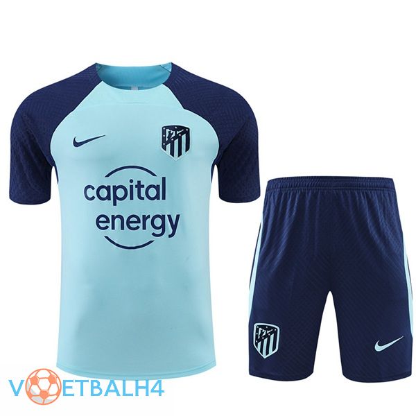 Atletico Madrid Training T Shirt + korte broek blauw 2022/2023