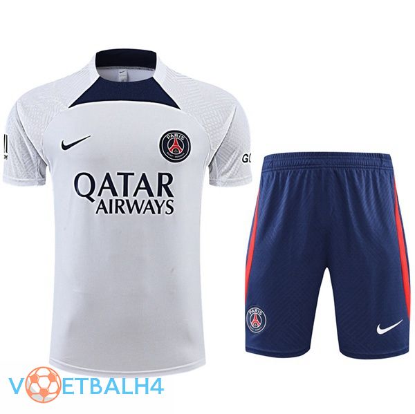 Paris PSG Training T Shirt + korte broek wit 2022-2023