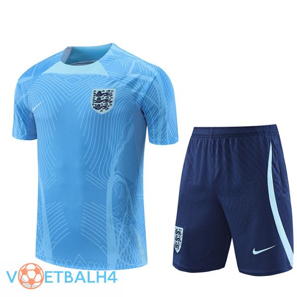 Engeland Training T Shirt + korte broek blauw 2022/2023