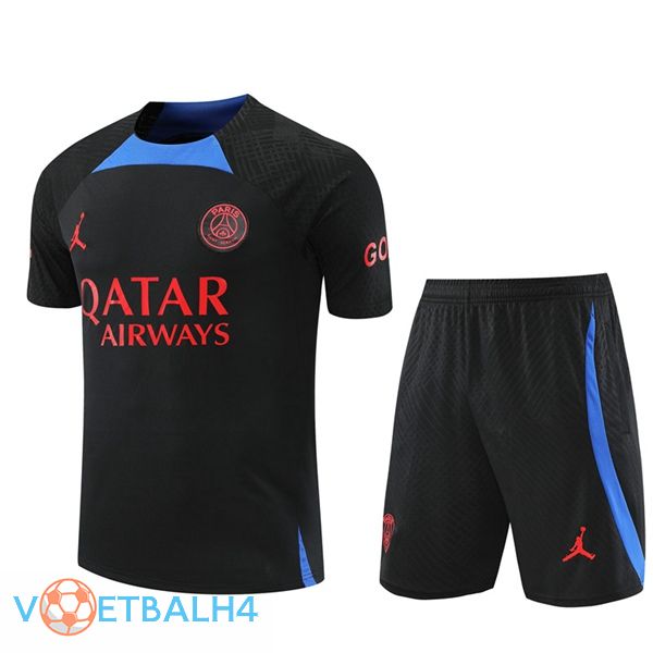 Paris PSG Training T Shirt + korte broek zwart 2022/2023