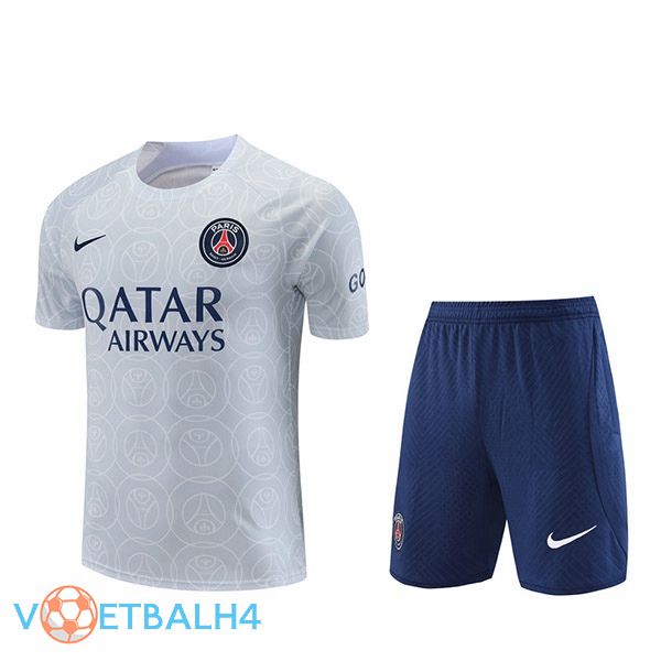 Paris PSG Training T Shirt + korte broek grijs 2022/2023