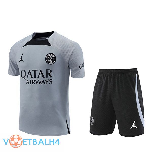 Paris PSG Training T Shirt + korte broek grijs 2022/2023