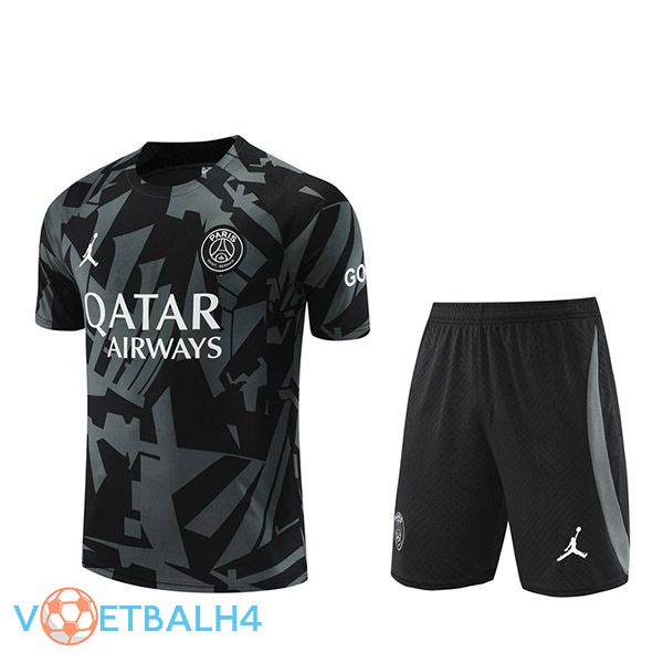 Paris PSG Training T Shirt + korte broek zwart 2022/2023