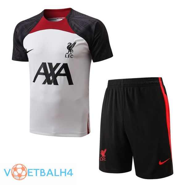 FC Liverpool Training T Shirt + korte broek wit zwart 2022/2023