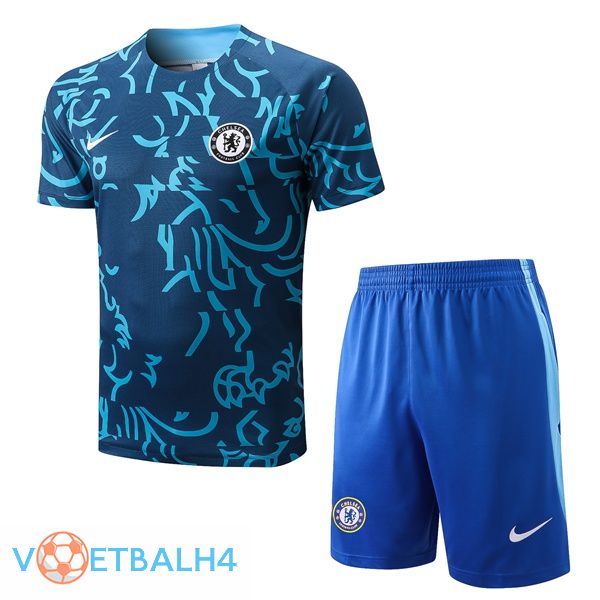 FC Chelsea Training T Shirt + korte broek blauw 2022/2023