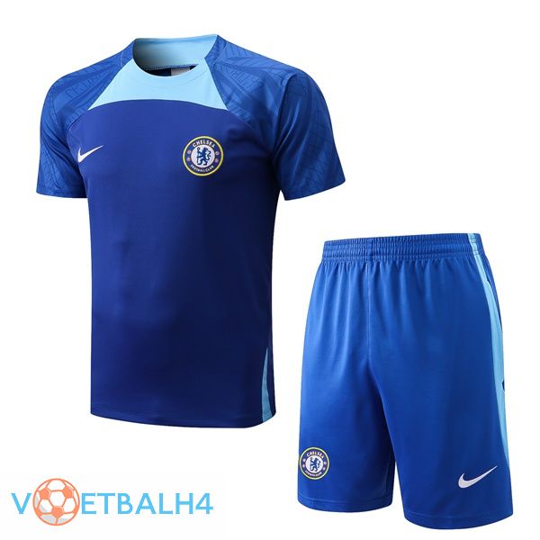 FC Chelsea Training T Shirt + korte broek blauw 2022/2023