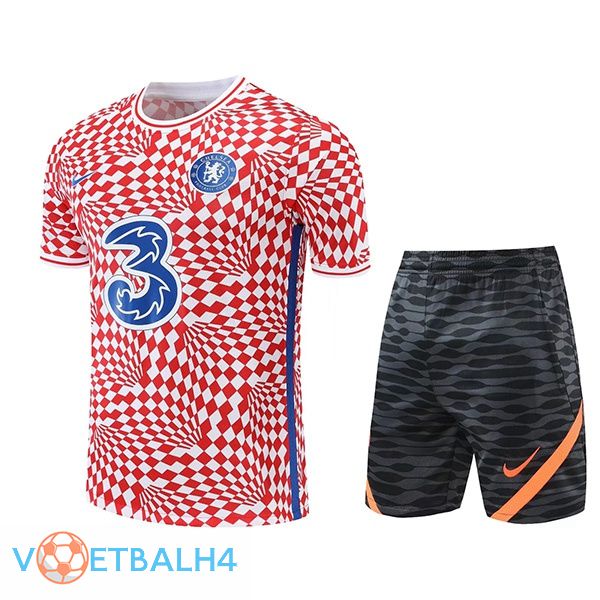 FC Chelsea Training T Shirt + korte broek rood 2022/2023