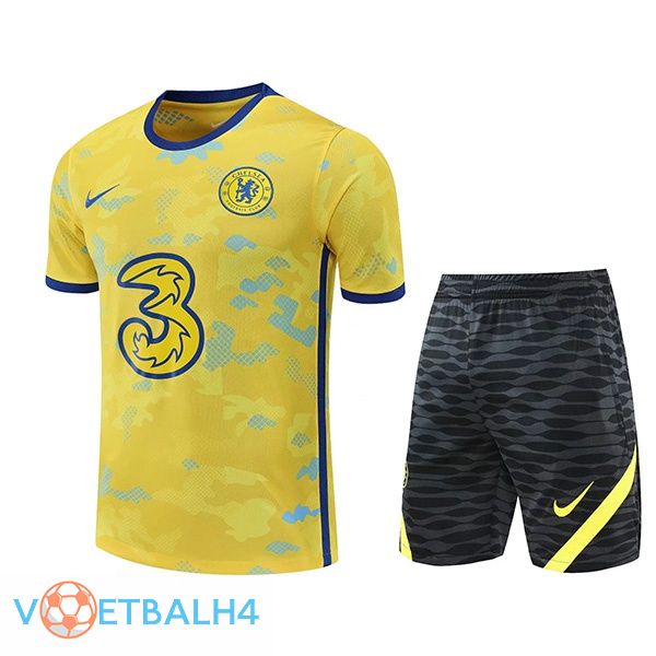 FC Chelsea Training T Shirt + korte broek geel 2022/2023