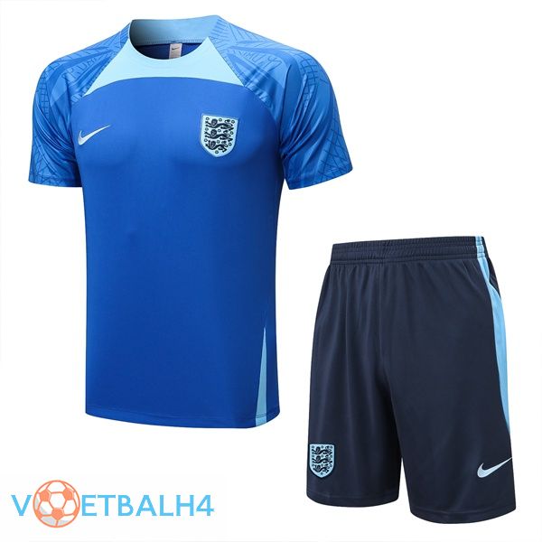 Engeland Training T Shirt + korte broek blauw 2022/2023