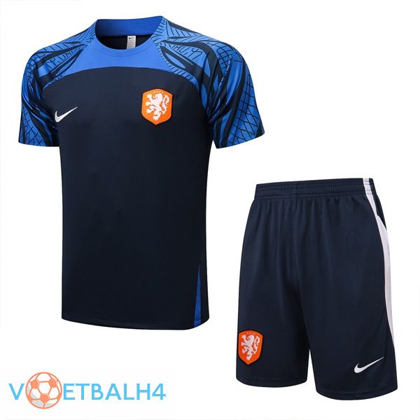 Nederland Training T Shirt + korte broek blauw koninklijk 2022/2023