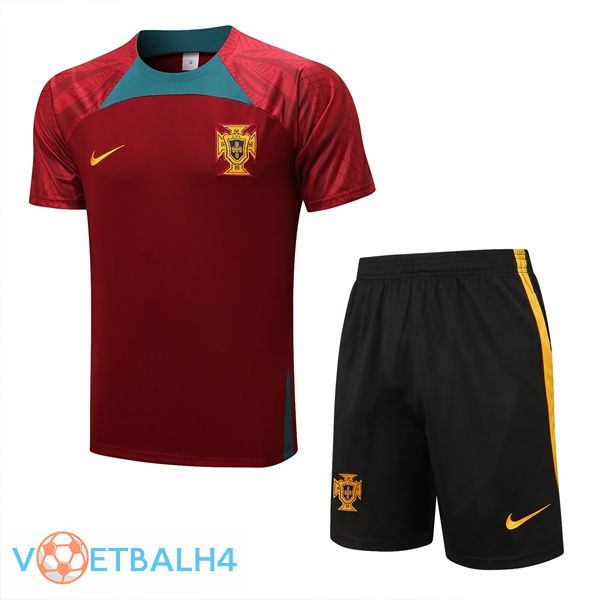 Portugal Training T Shirt + korte broek zwart 2022/2023