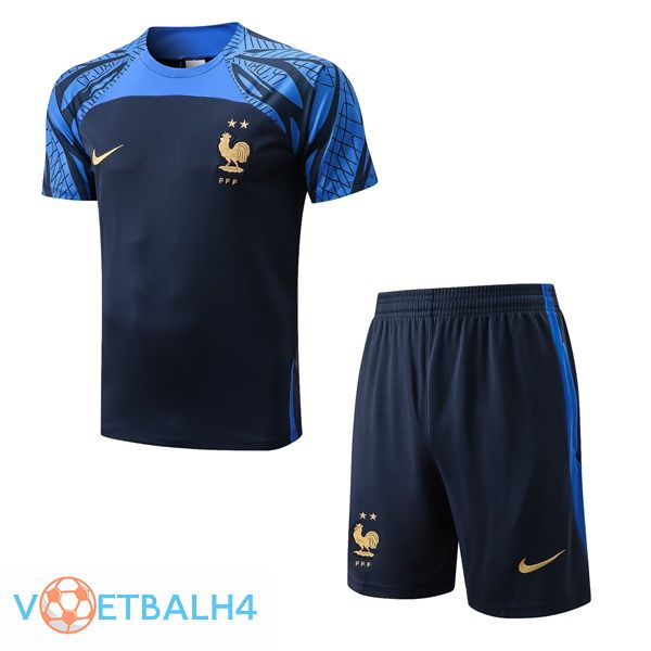 Frankrijk Training T Shirt + korte broek blauw koninklijk 2022/2023