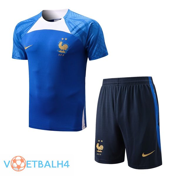 Frankrijk Training T Shirt + korte broek blauw 2022/2023