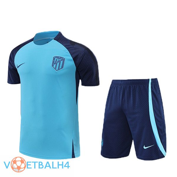 Atletico Madrid Training T Shirt + korte broek blauw 2022/2023