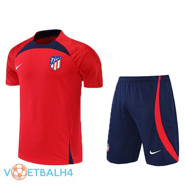 Atletico Madrid Training T Shirt + korte broek rood 2022/2023