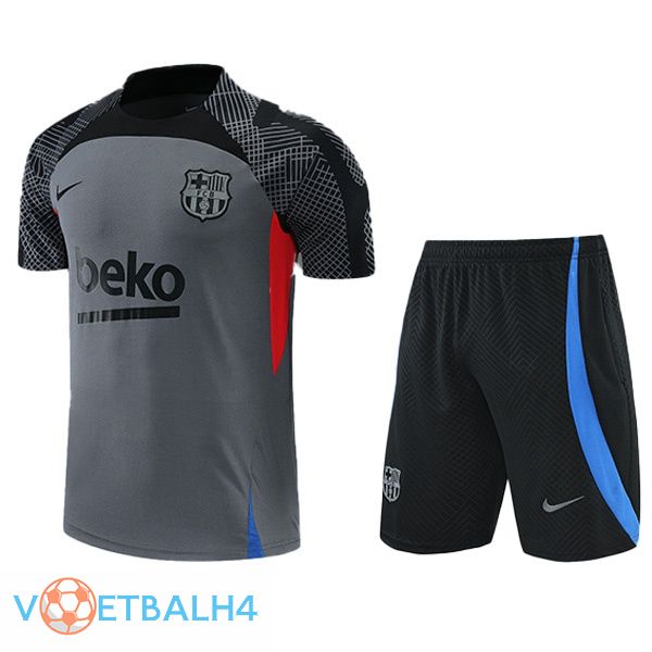 FC Barcelona Training T Shirt + korte broek grijs 2022/2023