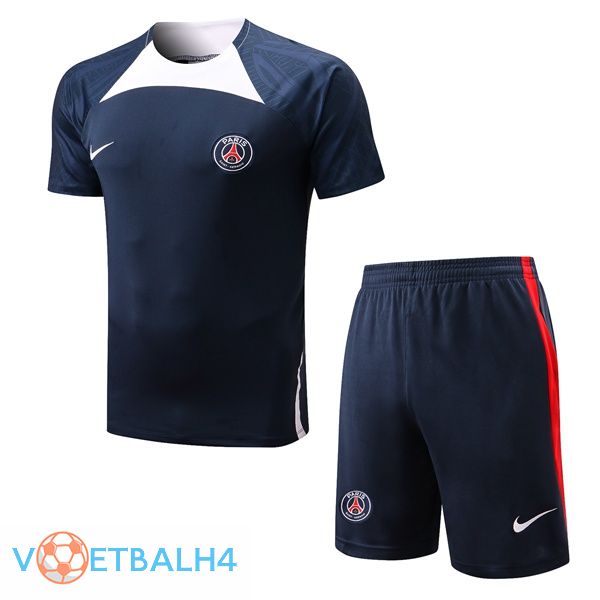 Paris PSG Training T Shirt + korte broek blauw koninklijk 2022/2023