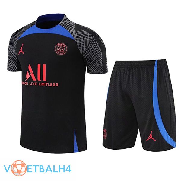 Paris PSG Training T Shirt + korte broek zwart 2022/2023