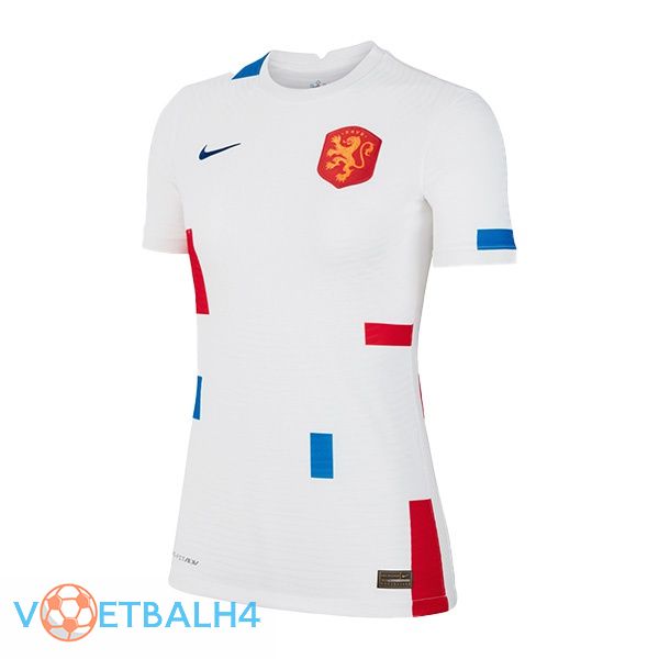 Nederland Dames jersey uit wit UEFA Euro 2022 Women's beker