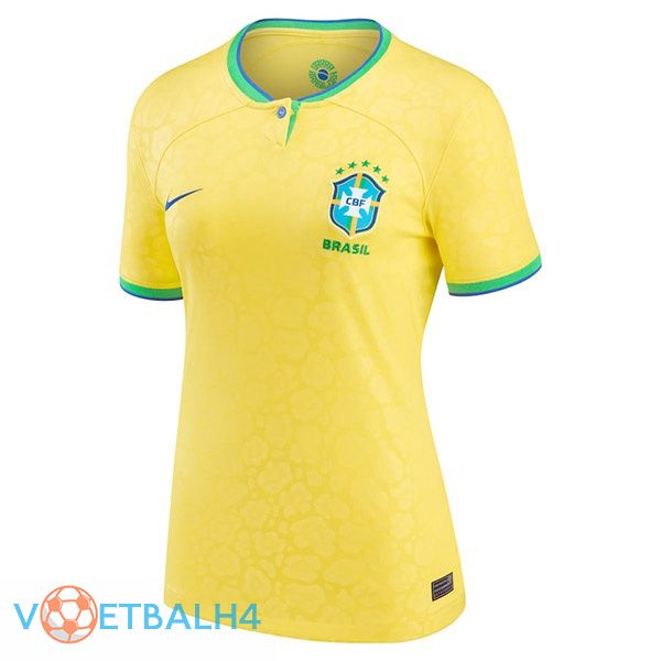 Brazilië Women voetbal jerseys thuis geel 2022-2023